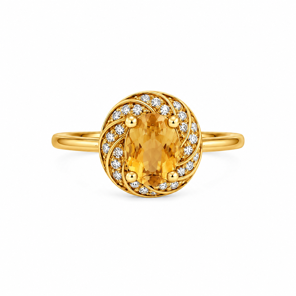 A Place at the Table — yellow topaz ring, white-background product view [asset:cf621a8a8852]