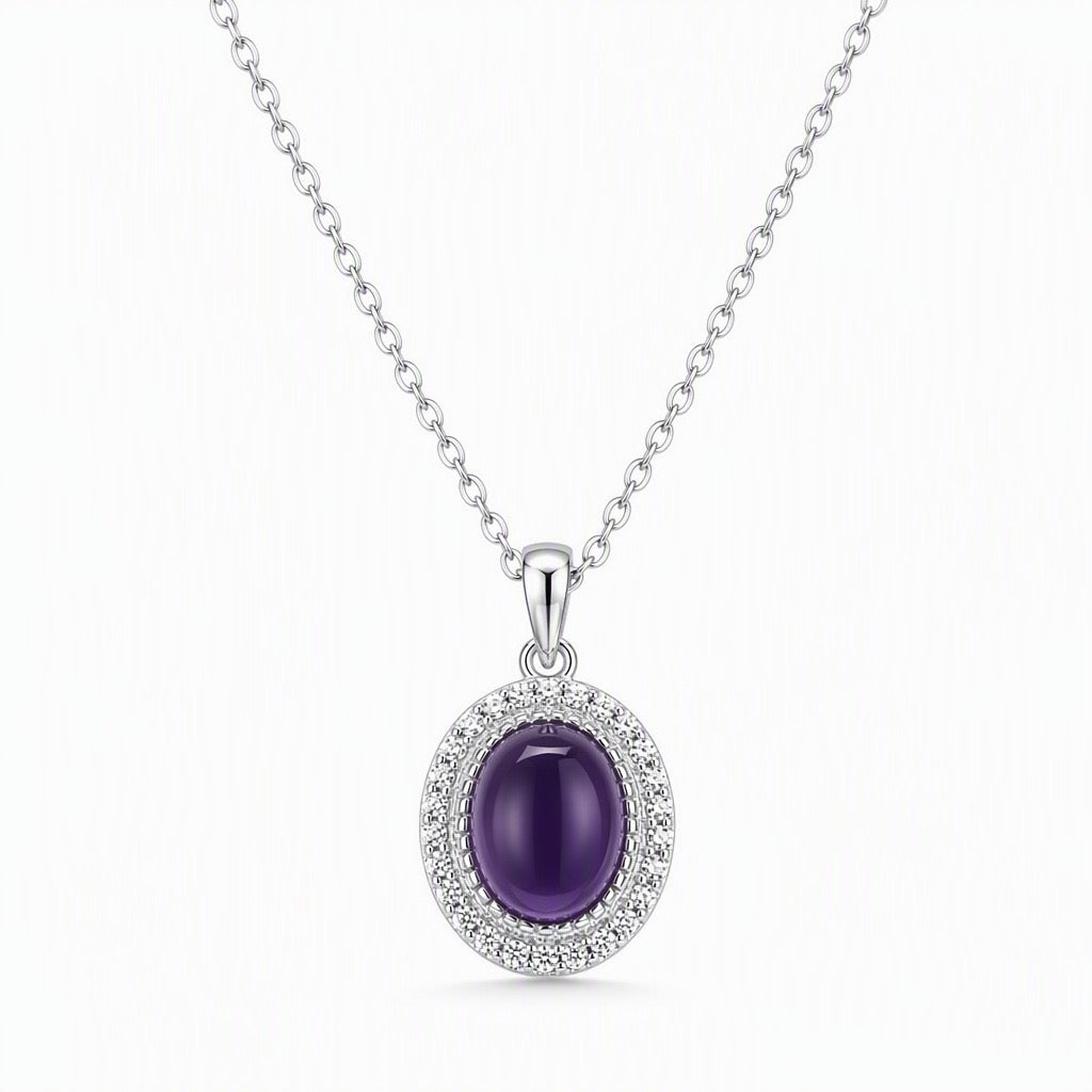 After the Last Goodbye — violet amethyst pendant, white-background product view [asset:7f01a145537c]