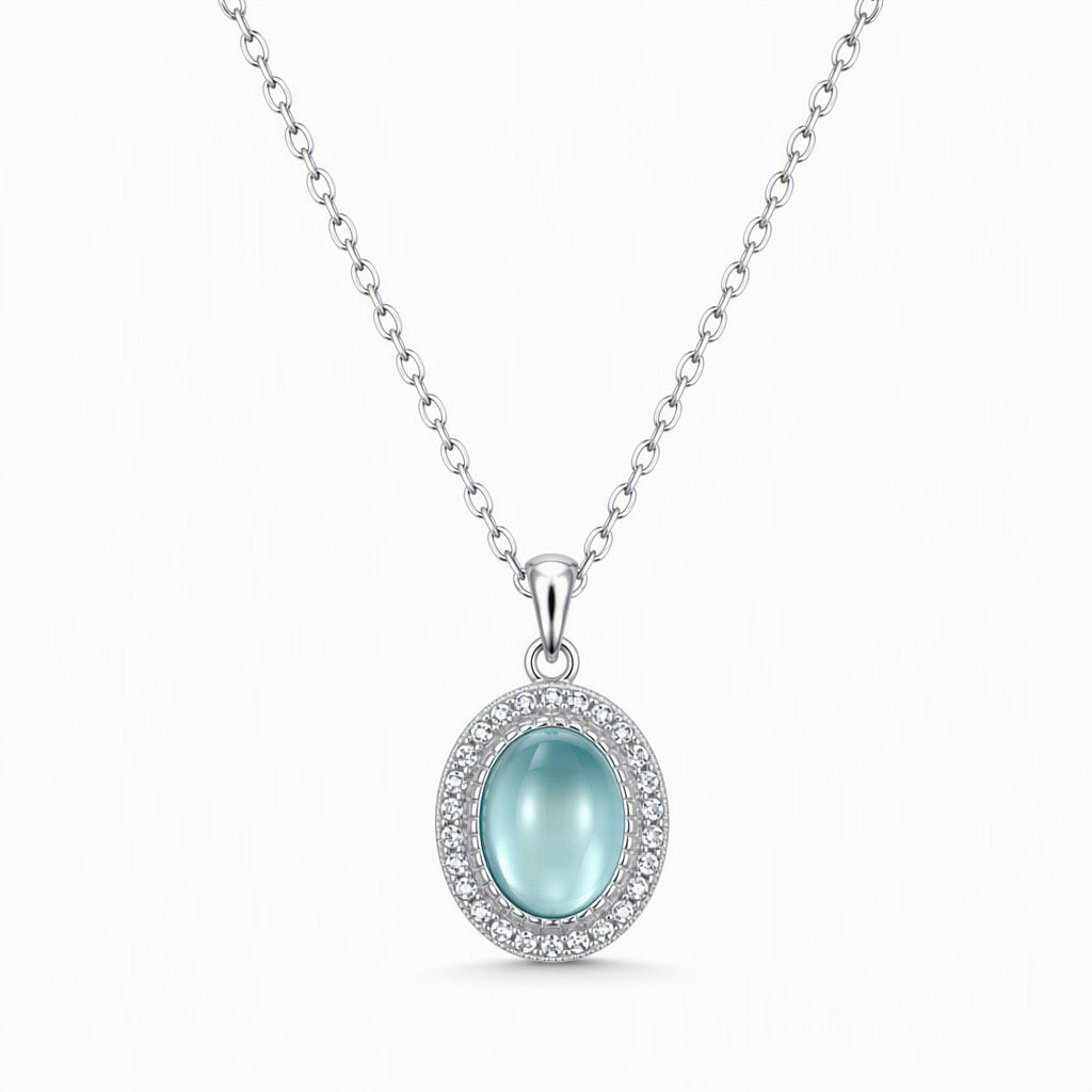 Before the City Wakes — aqua aquamarine pendant, white-background product view [asset:b825a8333464]