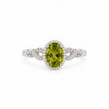 On the Second Beat — green peridot ring, white-background product view [asset:200f0ae128fe]