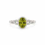 On the Second Beat — green peridot ring, white-background product view [asset:200f0ae128fe]