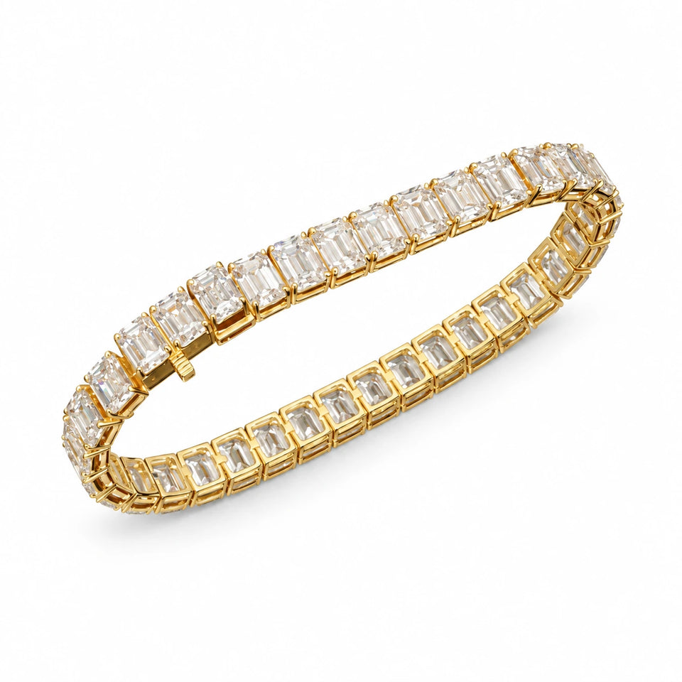 Emerald-Cut Lab-Grown Diamond Tennis Bracelet