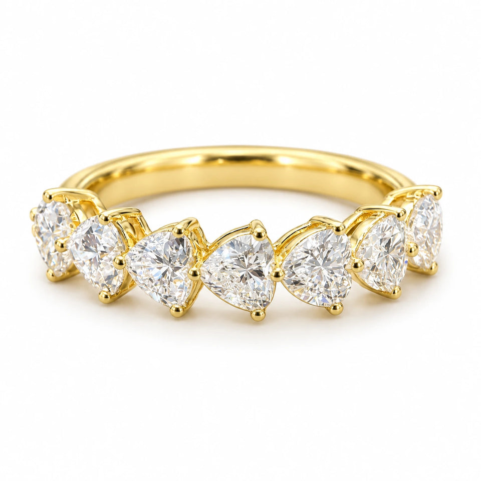 Seven-Stone Heart-Cut Lab-Grown Diamond Band