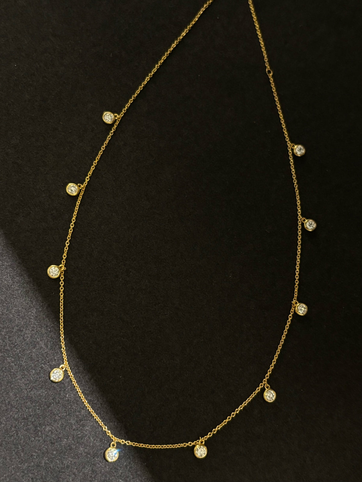 Ten-stone round lab-grown diamond necklace, original detail view 1