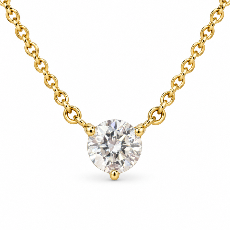 Round Solitaire Lab-Grown Diamond Necklace