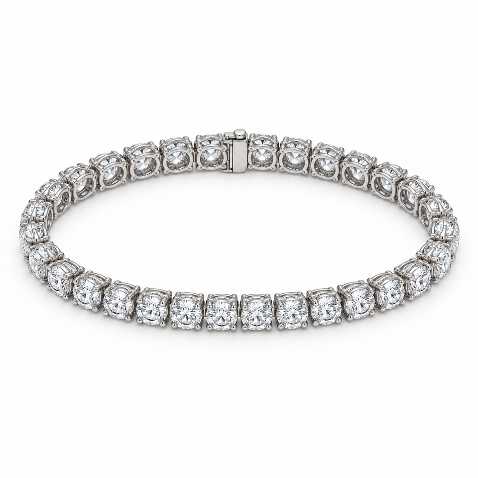 Round Lab-Grown Diamond Tennis Bracelet